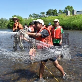 生き物採取、環境学ぶ　虹別中生「川きれい」【標茶町】(2025-07-27)