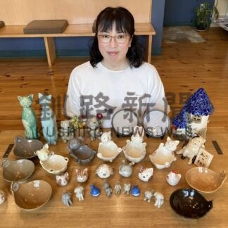 動物モチーフ陶芸並ぶ　奥野さん、釧路で個展【釧路市】(2025-09-20)
