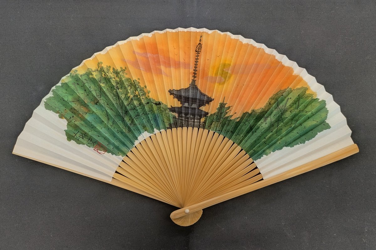 平山郁夫画伯作品扇子プレゼント 朝日生命釧路支社【釧路市】 – 釧路